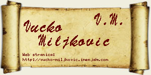 Vučko Miljković vizit kartica